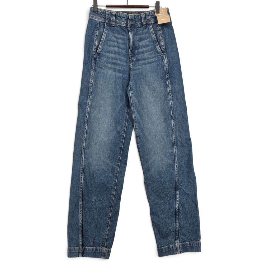 Madewell Tapered Denim Trousers 26 High Rise Seamed Jeans Women's EUC